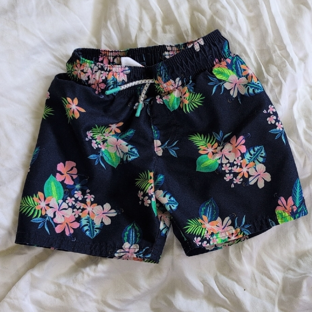 Cat & Jack Black Swim Trunks Relaxed Fit